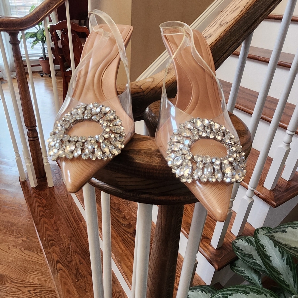 Elegant Tan Embellished Women's Shoes From Zara